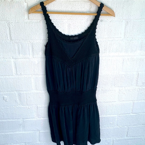 Anteprima Black Crochet Modal Ruffle Mini Dress sz 38 4/6 - Picture 1 of 9